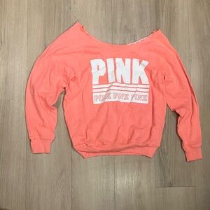 VS Pink off the shoulder sweatshirt size small